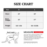 Supplier M and L chest and back-length size chart for the vampire cat costume